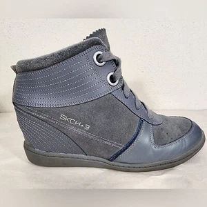 (E4) Skechers SKCH 3 Hidden Wedge br Grey Women's Shoes 48030 Size 10 - Picture 1 of 14
