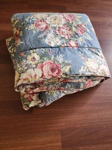VNTG Ralph Lauren Queen Kimberly Blue Floral Comforter W/ 2 Pillowcases Q/F - Picture 1 of 13