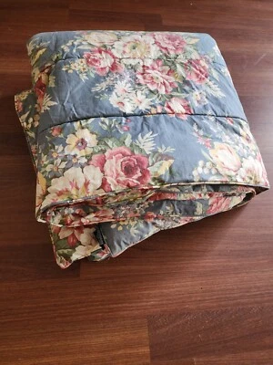 VNTG Ralph Lauren Queen Kimberly Blue Floral Comforter W/ 2 Pillowcases Q/F - Image 1 of 4