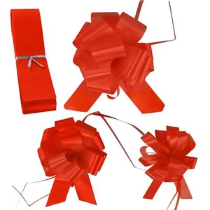 Wedding Florist Pullbows Pull Bow Pew Car Ribbon 18mm 30mm 50mm Size - Red - Picture 1 of 6