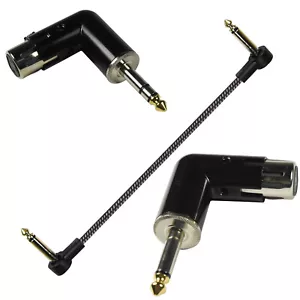 1/4" Male Jack Cord / 3-Pin XLR Female Angle Adapter for Guitar, Audio Equipment - Picture 1 of 20