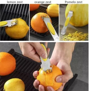 3-in-1 Lemon Zester Grater– Stainless Steel Citrus Peeler & Kitchen Tool w Knife - Picture 1 of 6