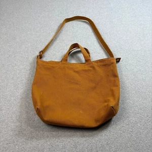Baggu Brown Purse Duck Canvas Crossbody Tote Bag Horizontal Utilitarian Zip READ - Picture 1 of 16