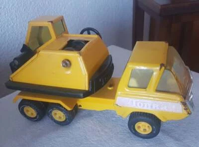 TONKA CAMION TRAVAUX PUBLICS GRUE PELLETEUSE 1/18 ? JAUNE TOLE REF 93918? INCOMP - Photo 1/4