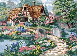 Nadelspitzen-Set ~ Dimensions Cottage Retreat Stein Gehweg & Garten #2461 - Bild 1 von 1