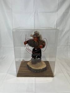 Hopi Eagle Dancer Kachina with Display Case Excellent Condition Hoop Dancer - Picture 1 of 7