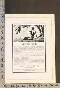 1927 JEWELRY MARCUS CO ROCKWELL KENT ART DECO RING BEAUTY LOVE ROMANCE AD WX05 - Picture 1 of 1