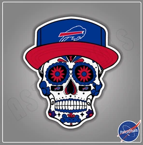 Buffalo Bills Sugar Skull Football Logo Sticker Decal *Size: 3"-12"* - Picture 1 of 1