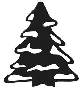 CHRISTMAS SNOWY TREE STICKER DECAL XMAS SNOW VINYL DECORATION CHOOSE COLOR - Picture 1 of 1