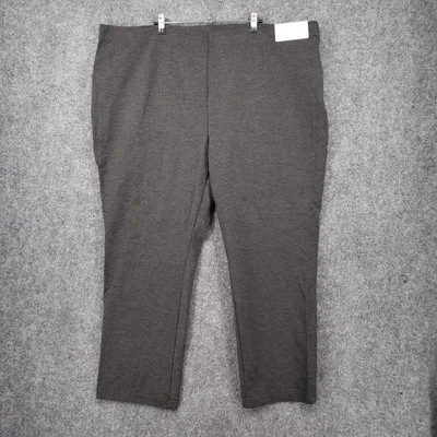 NEW Liz Claiborne Pants Womens 3X Plus Gray Alexis Straight Leg Mid Rise Heather - Image 1 of 4