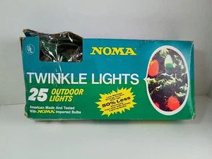 Vtg NOMA Twinkle Lights 25 Outdoor Christmas Lights USA - Tested - Picture 1 of 7