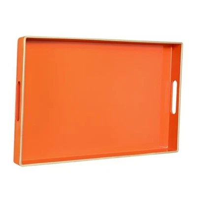  Bandeja para Servir con Asas, Bandejas Decorativas Modernas 15.8" x 10.2" x 1.4" Naranja Foto 1 de 4