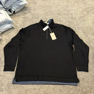 NEW Tommy Bahama Alpine View Reversible Half Zip 1/2 Zip Pullover XL Black - Picture 1 of 8