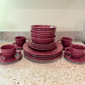 Claret wine FIESTA WARE dinnerware set 20 piece set dinner plate, bowl, mug - Picture 1 of 24