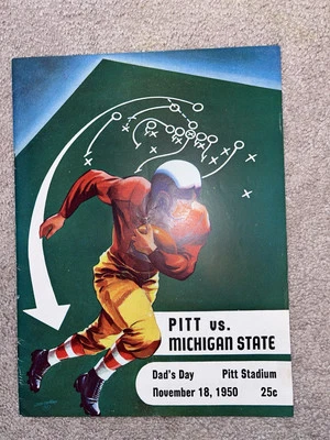 1950 Michigan State at Pittsburgh Football Program - Near Mint - Image 1 of 2