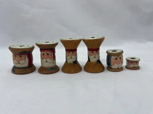 Menge 6 Eddie Walker Nähen Süße Weihnachten Harz Santa Kopf Spulen - Bild 1 von 7