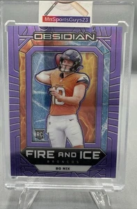 2024 Panini Obsidian Bo Nix - #18 - Fuoco e Ghiaccio - Rookie Card - #/50  - Foto 1 di 2