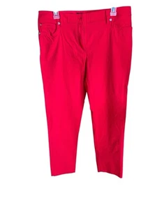 Zac and Rachel Womens Slim Ankle Pants Casual Zip Front 14 Stretch - Picture 1 of 10