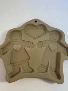 Braune Tüte Keksform - Lebkuchen Junge und Mädchen mit 3 Herzen - Bild 1 von 2