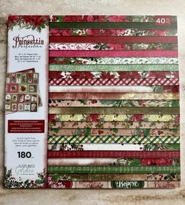 Crafter’s Companion *POINSETTIA PERFECTION* 12x12 Paper Pad 40 SHEETS w/DieCuts - Picture 1 of 17