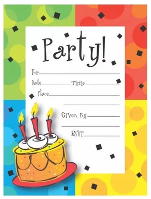 Celebration Invitations 8 Happy Birthday Cake Card 3-D Effect VTG Retro 1990s - Image 1 of 4