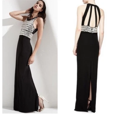 Parker Women's 0 Black Dazzling Saldana Embellished Elegant Maxi Gown Dress - Image 1 of 4