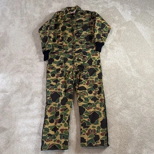 Vintage SAFTBAK Camo Insulated Hunting Coveralls USA Made  Small/Medium - Picture 1 of 13