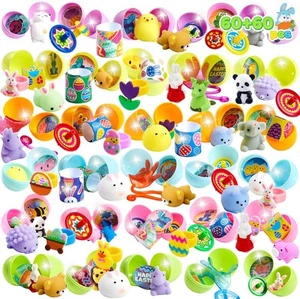 60 Pcs Prefilled Easter Eggs with Toys-Hunt, Basket Stuffers, Party Favors Decor - Picture 1 of 9