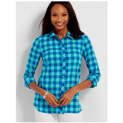 Talbots Check Plaid Button Down Shirt Long Sleeve Size Medium - Image 1 of 4