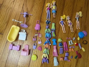 60+ Piece Polly Pocket Rubber Clothes Doll Lot Clothing - Picture 1 of 1