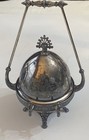 Antique Victorian Silver Plate Dome Lid Butter / Caviar Dish 12” Tall