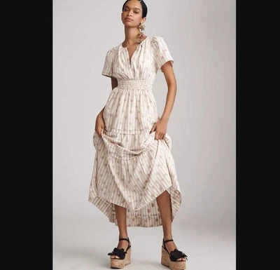 New XL By Anthropologie The Somerset embroidered floral maxi dress in Peach - Image 1 of 4