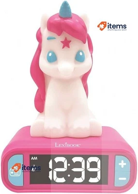 Lexibook, Naciente Reloj Unicornio, Luz Figurita Rosa, RL800UNI Luz de Noche LCD - Imagen 1 de 2