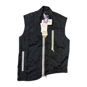 Maharishi Polyester Microfibre Black Waistcoat Zip Accents One Size Men's - Picture 1 of 7