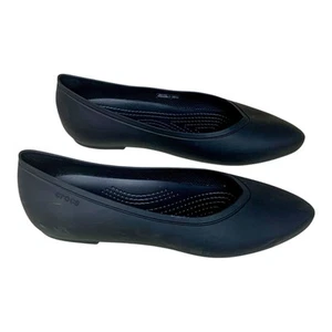 Crocs Women’s 7 Brooklyn Pointed Flats Black Skip On Comfort - Picture 1 of 17