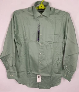 Geoffrey Beene Dress Shirt Mens 17 34/35 Sateen Cotton Blend No Iron Sprout New - Picture 1 of 19