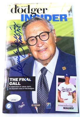 Jaime Jarrin Autographed Insider Magazine Dodgers Program "HOF 98" JSA AM55069. - Image 1 of 4