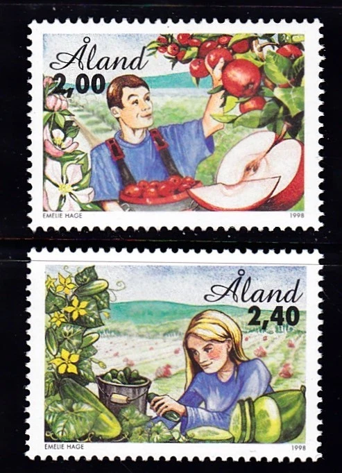 MAÇÃS E PEPINOS ALAND #138-139 MNH - Imagem 1 de 1