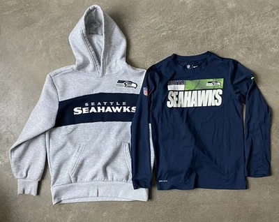 Seahawks Kids 8-9 LOT Nike Athletic Sport Hoody Pull Over Football Seattle Youth - Image 1 of 4