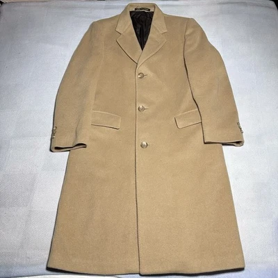 Abrigo Largo Lytton’s Vintage Años 50 60 Para Hombre 42 Lana Tostada Cachemira Hecho en Inglaterra Foto 1 de 4