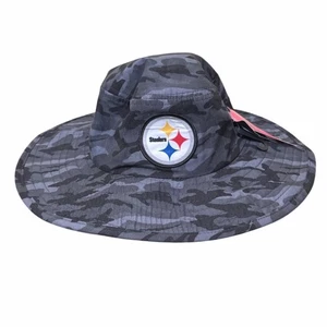 NEU NFL Pittsburgh Steelers Camo Buschhut Fischerhut Logo Kinnriemen grau schwarz Einheitsgröße - Bild 1 von 10