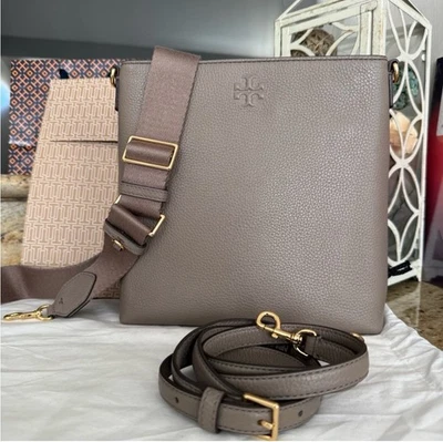 New Tory burch Thea Swingpack crossbody / shoulder bag / 2 straps in gray color - Image 1 of 4