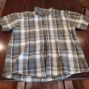 Camisa Schmidt Workwear a cuadros manga corta con botones para hombre 2XL gris - Imagen 1 de 6