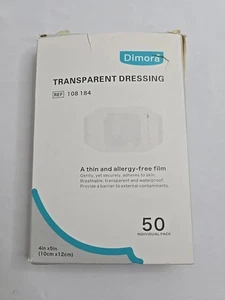 Dimora Transparent Film Verband 50 Packungen, Wasserdicht Klebend Klar 4" x 5" - Bild 1 von 5