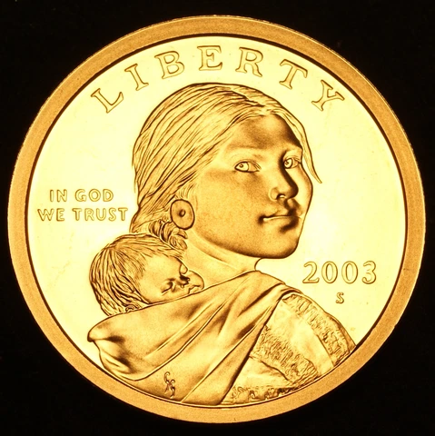 2003 S Sacagawea Mint Proof Dollar ~ With Eagle in Flight Reverse from Proof Set Cover