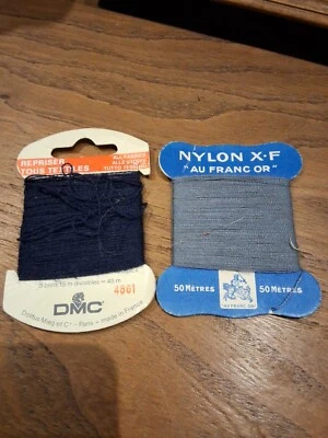 Lot de 2 cartes fil à repriser  DMC et AU FRANC OR. anciennes - Photo 1/2