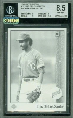 1989 UPPER DECK # 12 LUIS DE SANTOS RC BGS 8.5 MAC SOLO FINEST BLACK PROOF $150 - Image 1 of 2