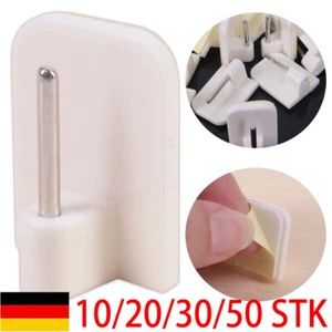 10-50Stk Gardinenhaken Selbstklebend Klebehaken Gardinenstange Haken Weiß Set./ - Bild 1 von 17