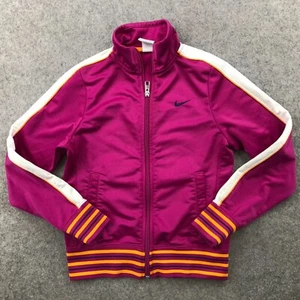 Nike Jacket Girls Medium Pink Full Zip Track Warm Up Y2K - Picture 1 of 12