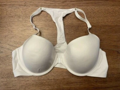 Victoria's Secret White Solid 32B Body By Victoria Lined Demi Front Close Bra - Image 1 of 2
